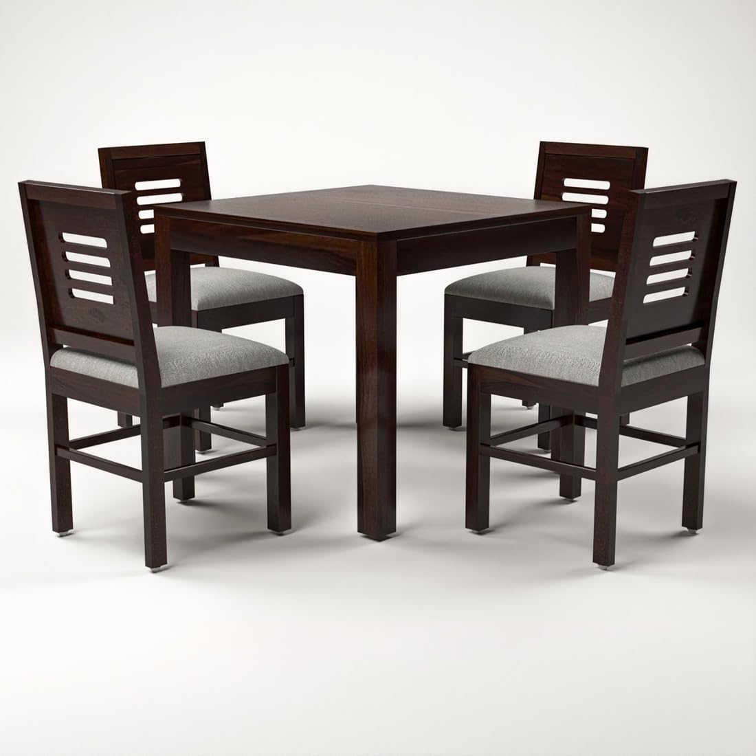 Premium Sheesham Wood Dining Table (34x34) with 4 Chairs | 4 Seater Dining Set | Wooden Dining Table with Chair | Dining Room Furniture
