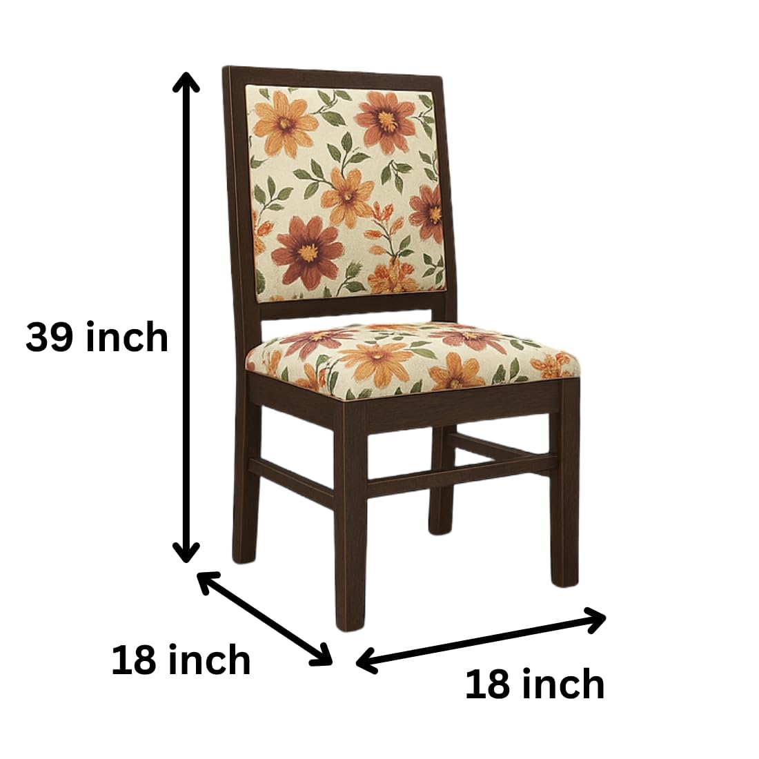 olid Sheesham Wood Dining, Study Chair | Multipurpose Chair Set of 2