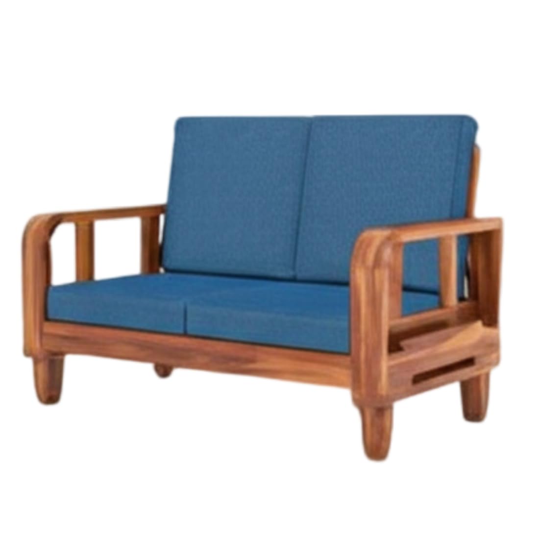 Solid Wood 4 Seater Wooden Sofa Set for Living Room Furniture 4 Seater 2+2 Fabric Sofa Set with Center Table