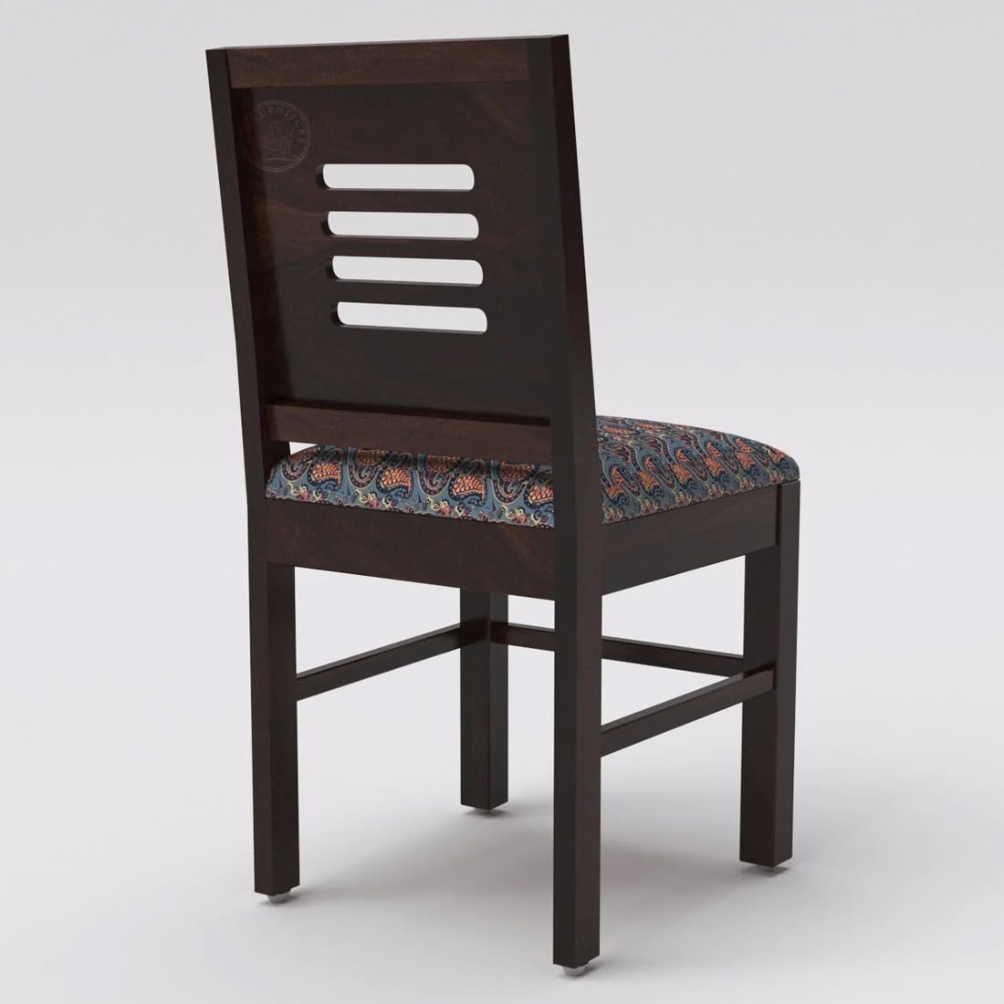 Modern Home Furniture | Solid Wood Dining Chair Set of 2 | Study Chair for Home & Office | Honey Finish with Printed Cushions