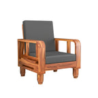 Solid Wood 1 Seater Wooden Sofa Set for Living Room Furniture | Sofa for Home & Office | 1 Seater Sofa
