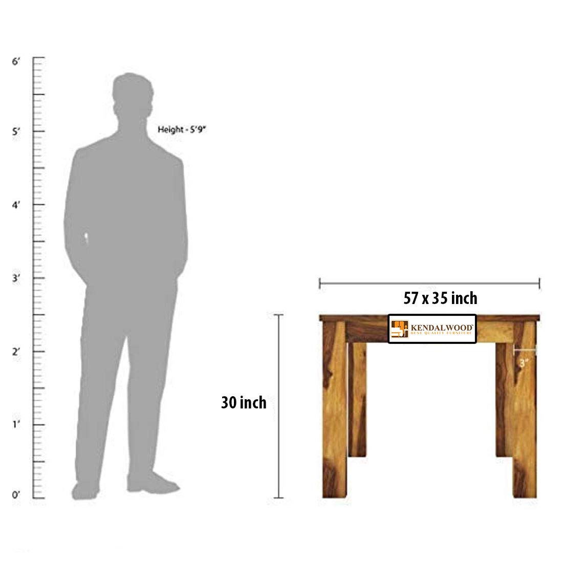 Sheesham Wood Dining Table(57x35) with 4 Poster Chairs, 1 Bench | 6 Seater Dining Set | Wooden Dining Table with Chair - Dining Room Furniture