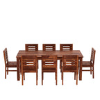 Sheesham Wood Dining Table with 8 Chairs | 8 Seater Dining Set | Wooden Dining Table with Chair - Dining Room Furniture