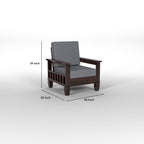 Solid Sheesham Wood Sofa Set , Living Room Furniture (3+1+1 with Center Table) 5 Seater