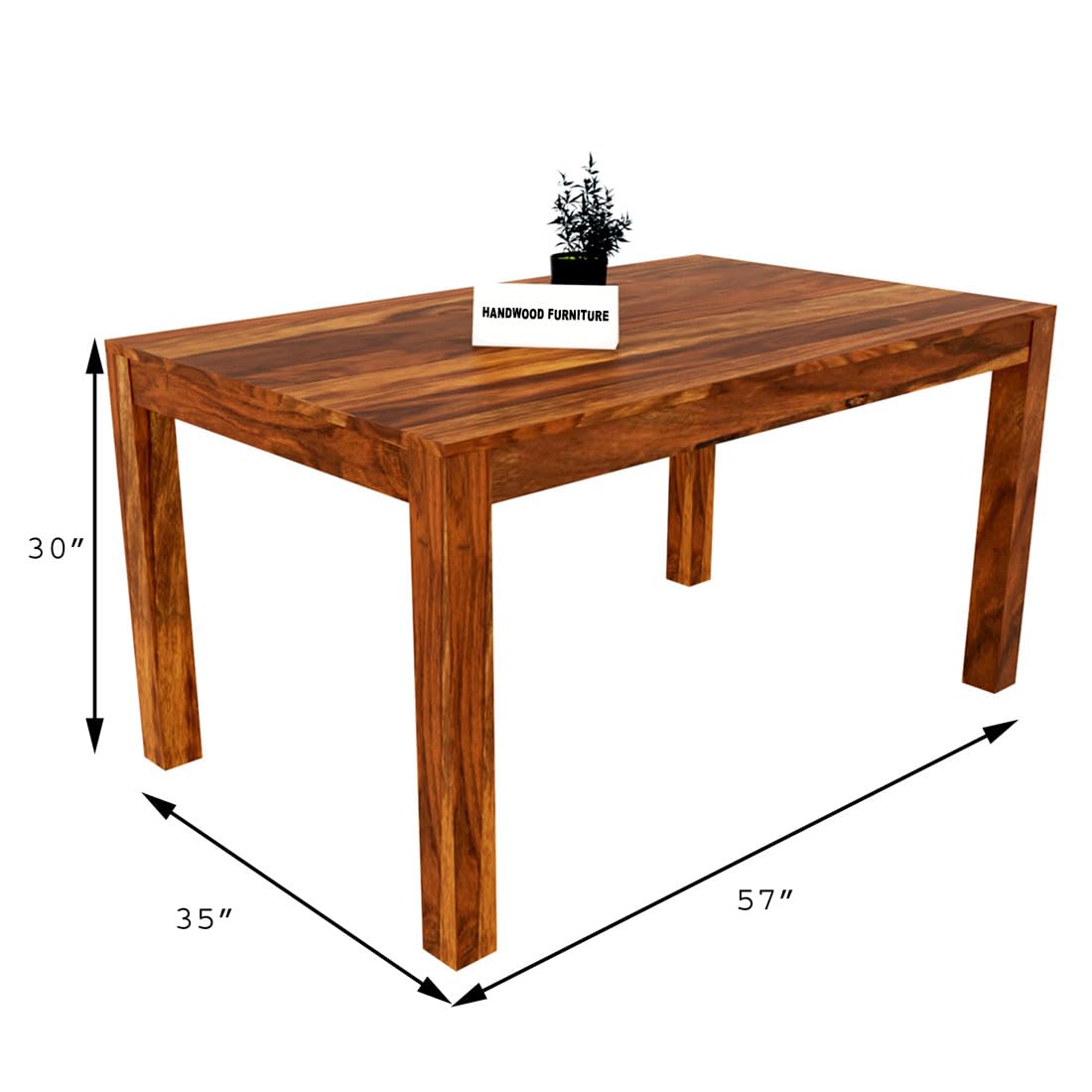 Sheesham Wood Dining Table(57x35) with 6 Chairs | 6 Seater Dining Set | Wooden Dining Table with Chair - Dining Room Furniture