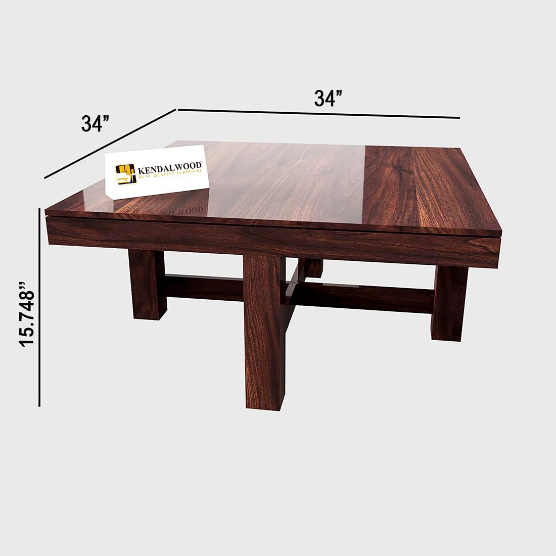 Sheesham Wood Coffee Table | Center Table with 4 Stool