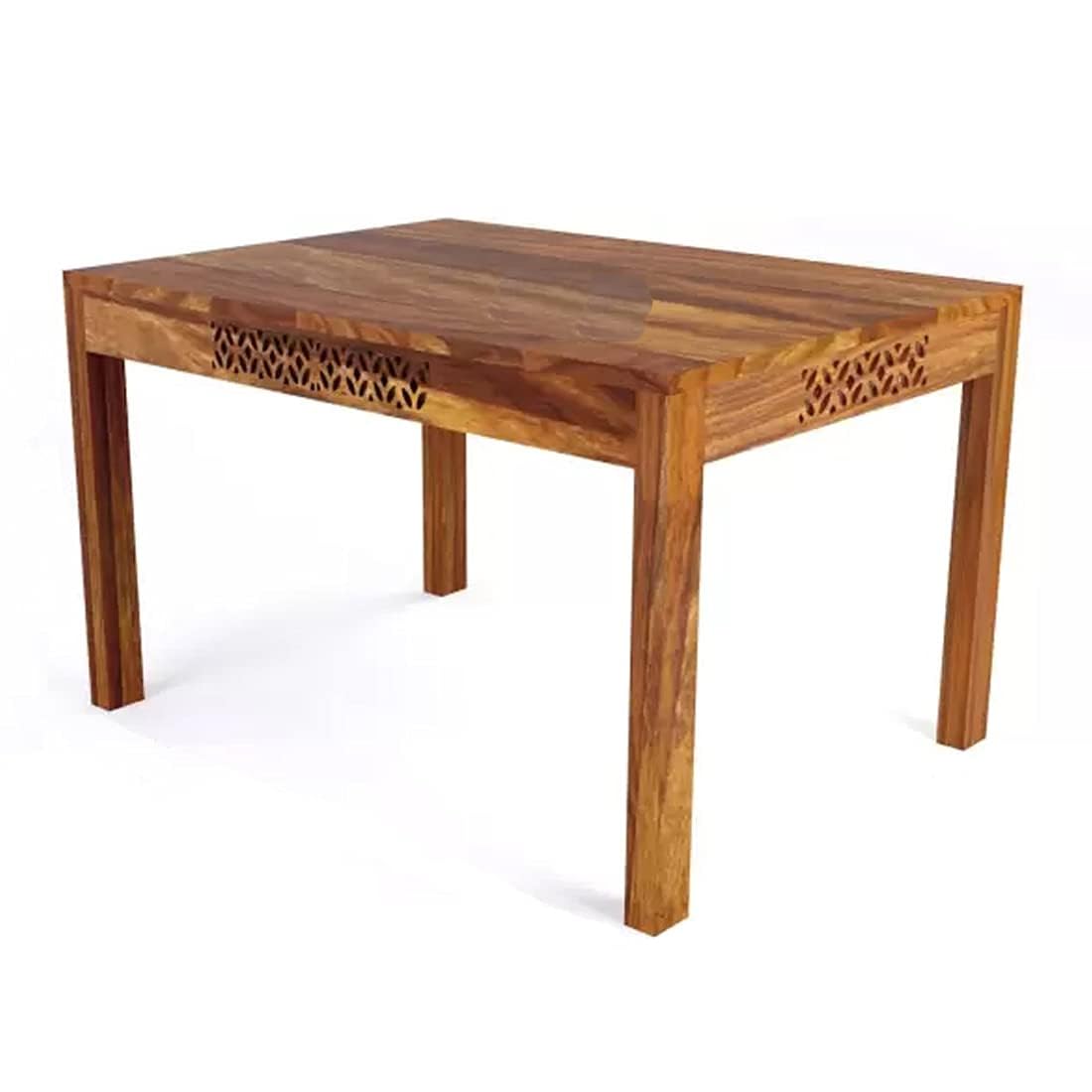 Sheesham Wood Dining Table(34x34) with 3 Chairs & 1 Bench | 4 Seater Dining Set | Wooden Dining Table with Chair - Dining Room Furniture