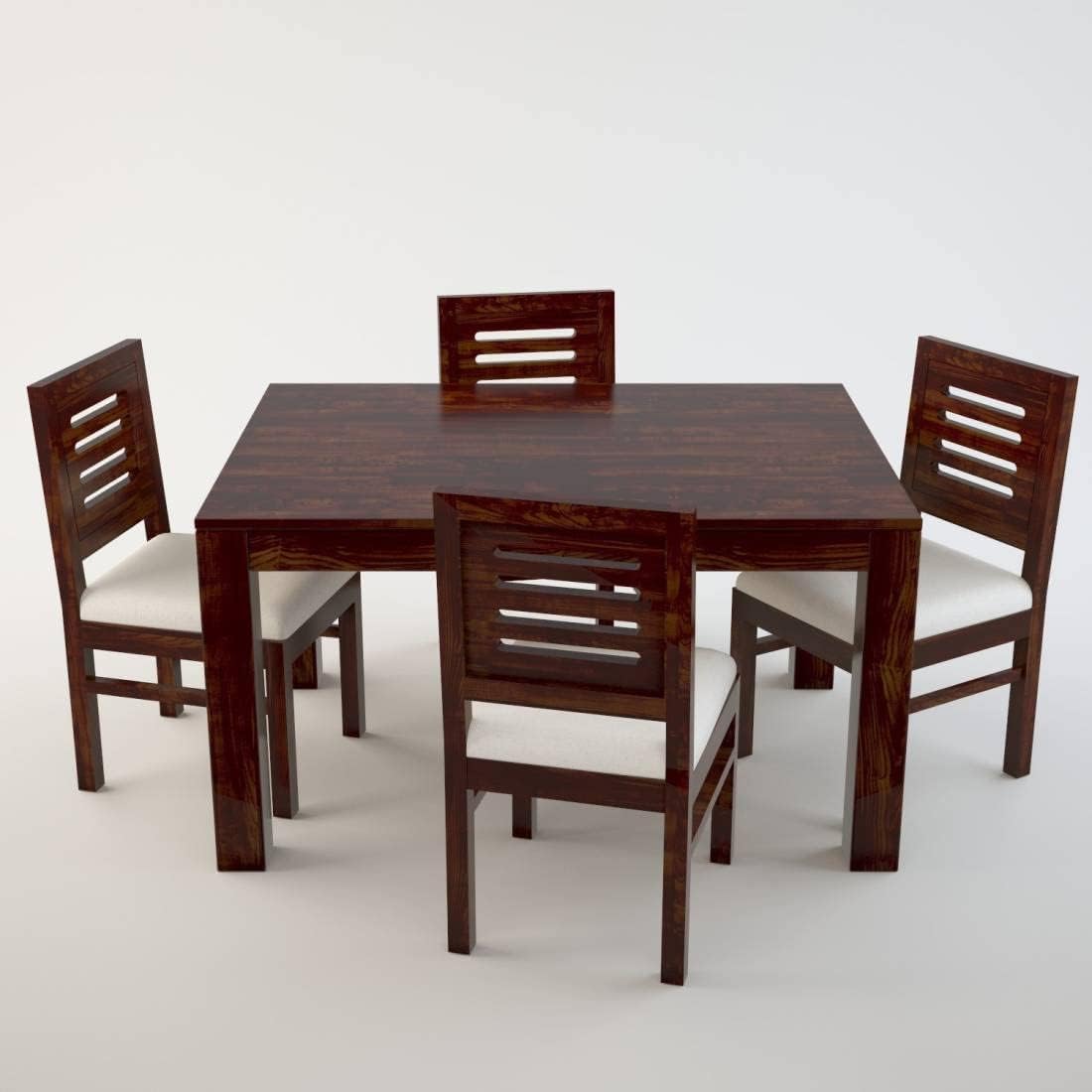 Premium Sheesham Wood Dining Table(45x30) with 4 Chairs | 4 Seater Dining Set | Wooden Dining Table with Chair