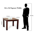 KendalWood Furniture 4 Seater Sheesham Wood Dining Table with Chairs and Cream Cushion