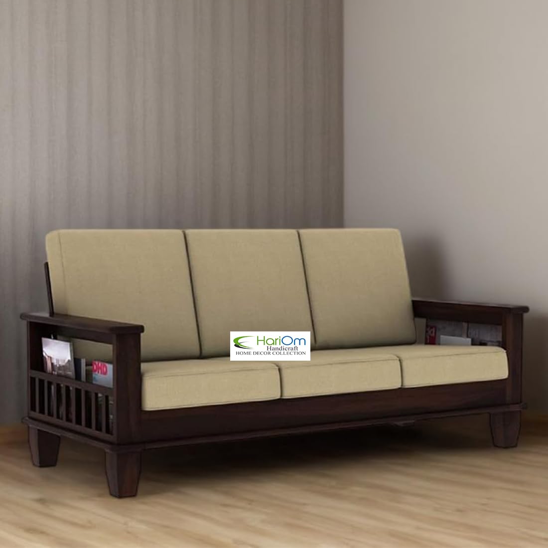 KendalWood Furniture Solid Sheesham Wood 3 Seater Sofa Set