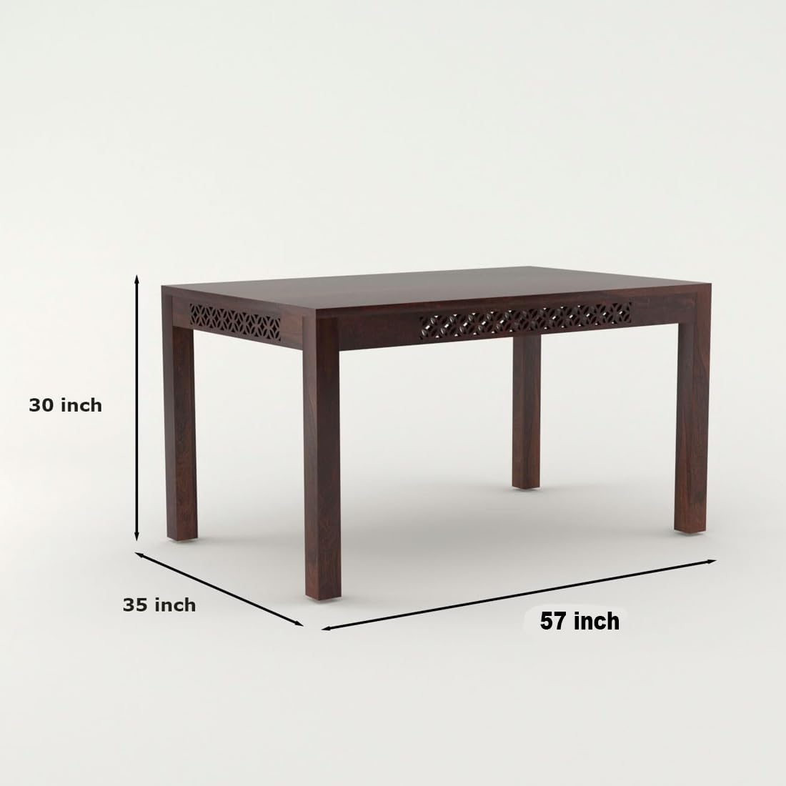Sheesham Wood Dining Table(57x35) with 4 Chairs & 1 Bench | 6 Seater Dining Set | Wooden Dining Table with Chair - Dining Room Furniture
