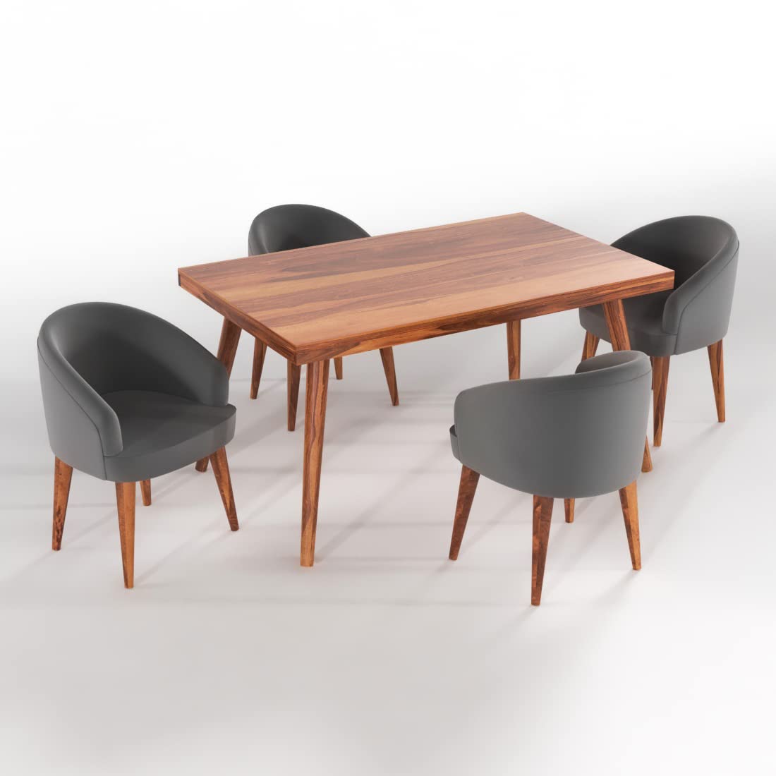 Sheesham Wood Dining Table(57x35) with 4 Chairs | 4 Seater Dining Set | Wooden Dining Table with Chair - Dining Room Furniture