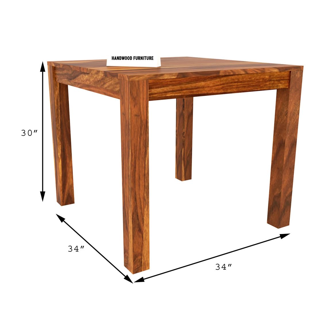 Premium Sheesham Wood Dining Table (34x34) with 4 Chairs | 4 Seater Dining Set | Wooden Dining Table with Chair | Dining Room Furniture
