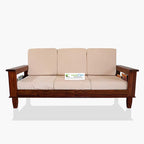 KendalWood Furniture Natural Brown Finish Solid Sheesham Wood 3+2+1 6 Seater Sofa Set