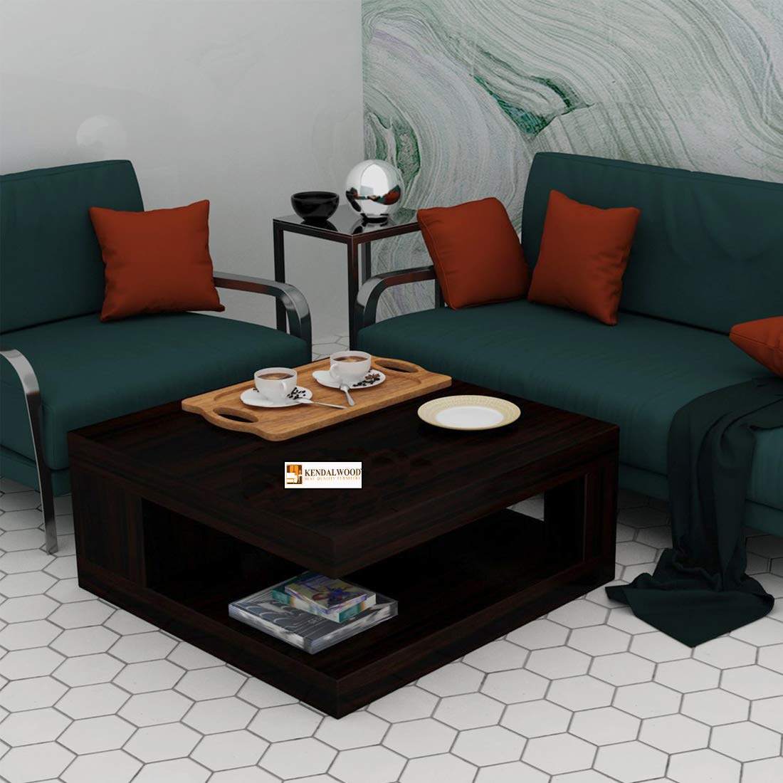 Square Sheesham Wood Coffee Table for Living Room