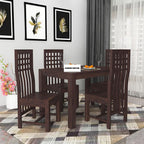 Premium Sheesham Wood Dining Table (45x30) with 4 Chairs | 4 Seater Dining Set | Wooden Dining Table with Chair | Dining Room Furniture