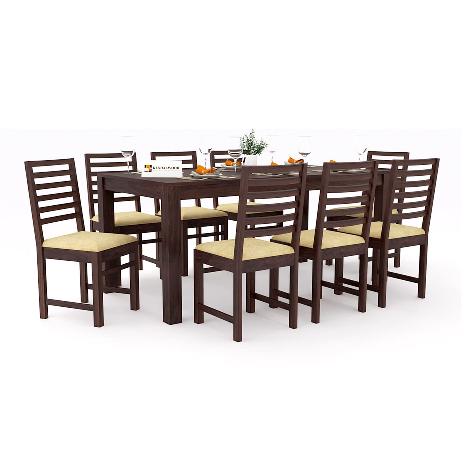 Sheesham Wood Dining Table with 8 Chairs, | 8 Seater Dining Set | Dining Room Furniture