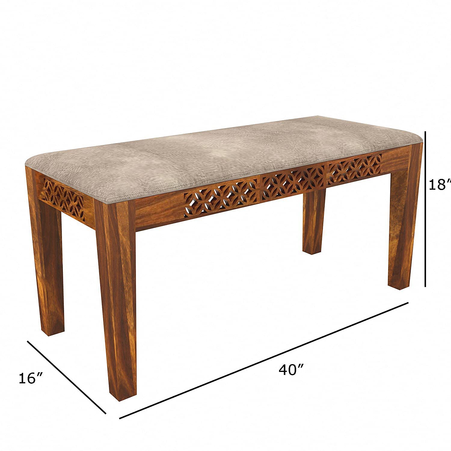 Sheesham Wood CNC Cuting Dining Table with 4 Chairs with 1 Bench|6 Seater Dining Set- Dining Room Furniture