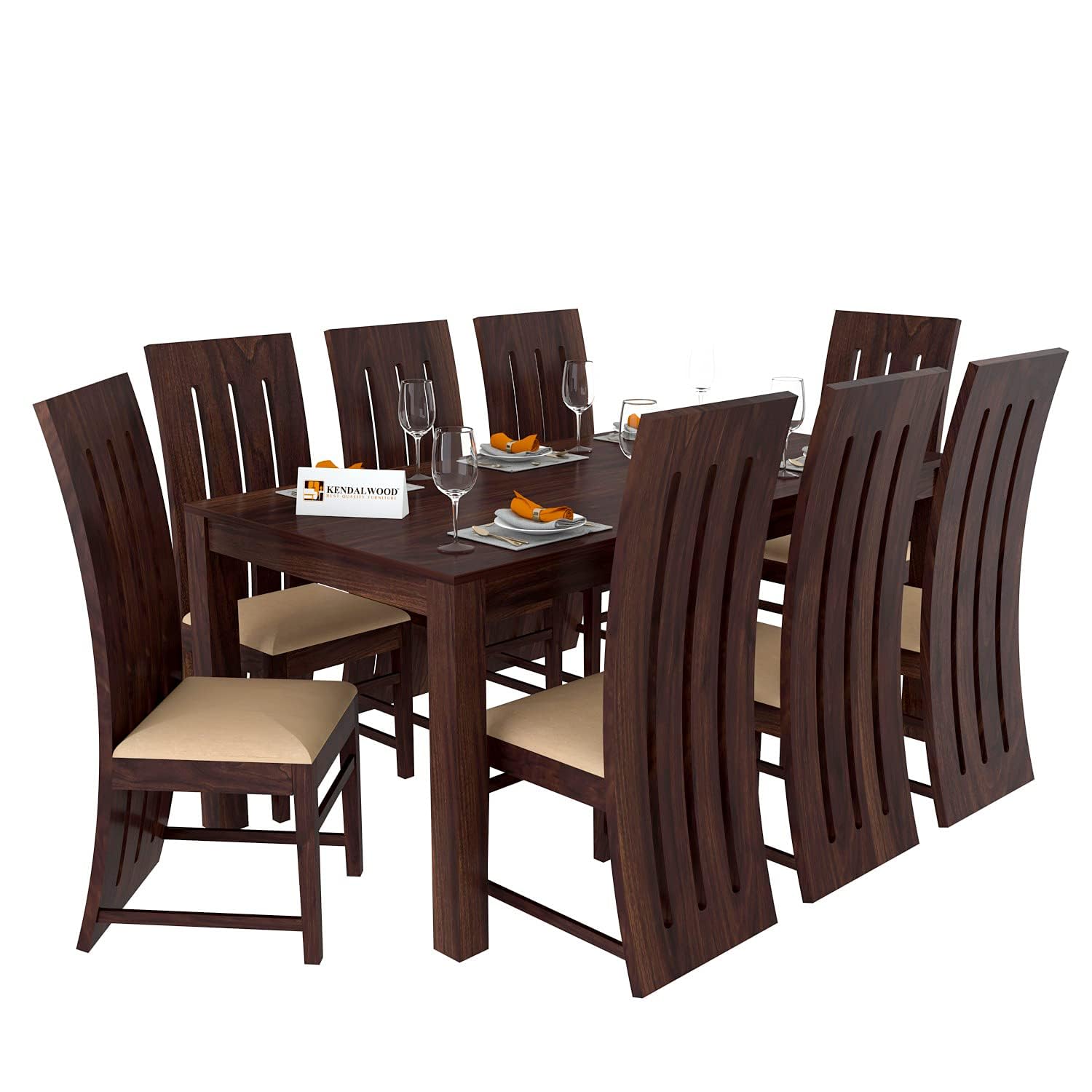 Solid (Sheesham) Wood Dining Table with 8 Chairs | 8 Seater Dining Set