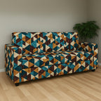 Sheesham Wood 3 Seater Sofa for Living Room | Fabric 3 Seater Sofa Set | Sofa for Home & Office