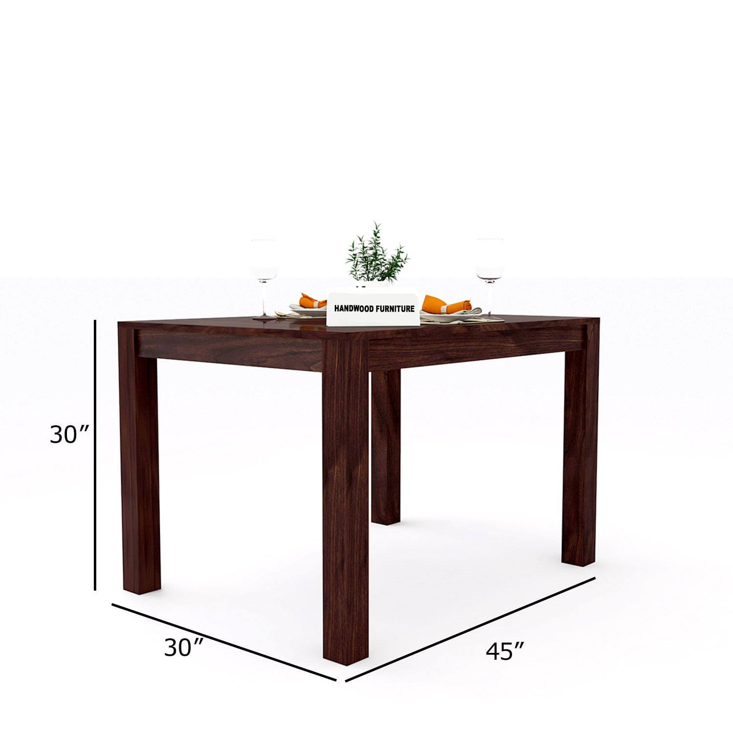 Premium Sheesham Wood Dining Table(45x30) with 2 Chairs | 2 Seater Dining Set | Wooden Dining Table with Chair | Dining Room Furniture
