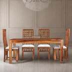 Sheesham Wood Dining Table(57x35) with 4 Chairs, 4 Seater Dining Set | Wooden Dining Table with Chair