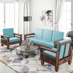 Solid Sheesham Wood Sofa Set | 5 Seater Wooden Sofa Set | 3+1+1 Sofa | Sofa Set