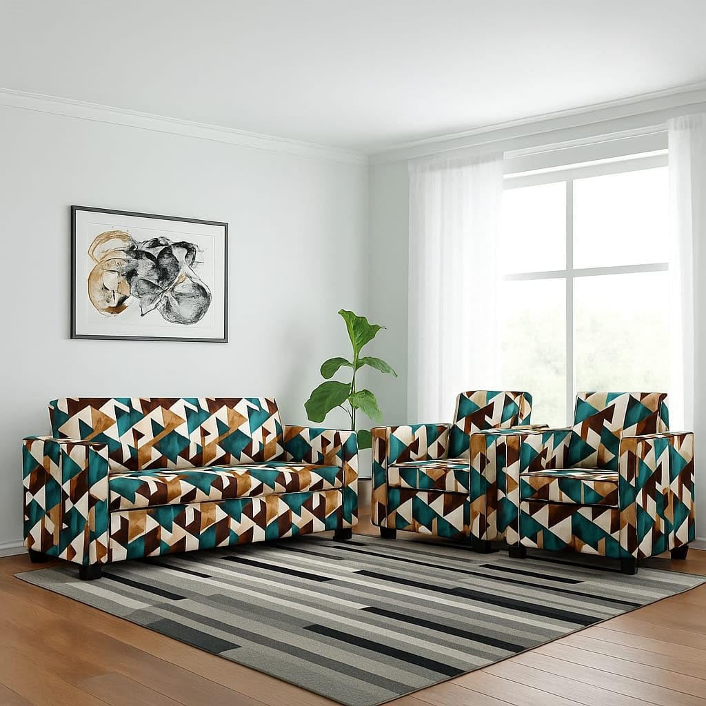 5 Seater Fabric Sofa Set for Living Room Furniture | 3+1+1 Sofa Set for Home & Office