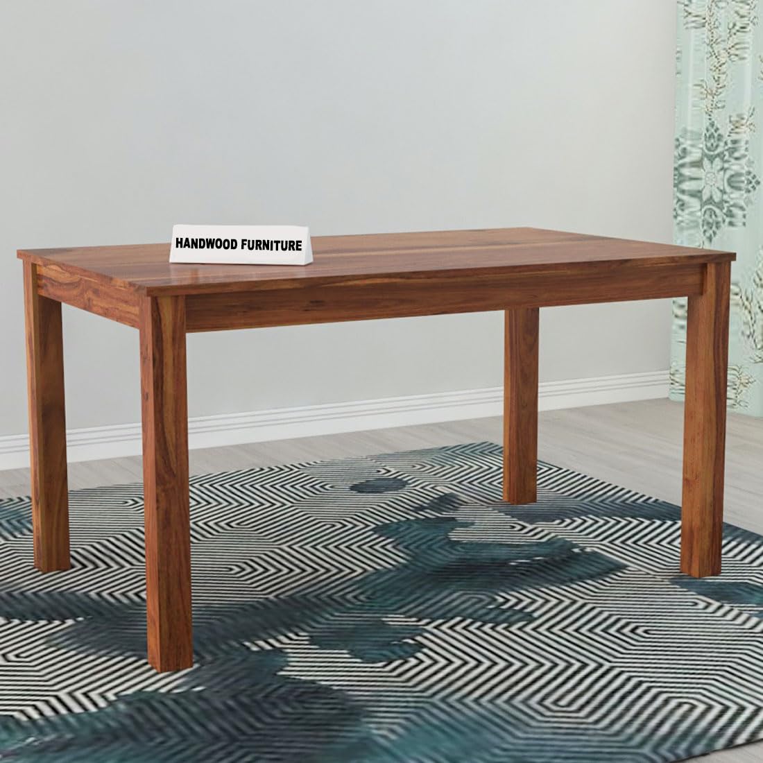 Sheesham Wood Dining Table (57x35 Inch) | Multi-Purpose uses Home and Office Desk | Dining Room Furniture | Wooden 6 Seater Dining Table