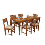 Sheesham Wood Dining Table(57x35) with 6 Chairs | 6 Seater Dining Set | Wooden Dining Table with Chair - Dining Room Furniture