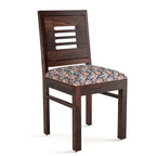 Modern Home Furniture | Solid Wood Dining Chair Set of 2 | Study Chair for Home & Office | Honey Finish with Printed Cushions