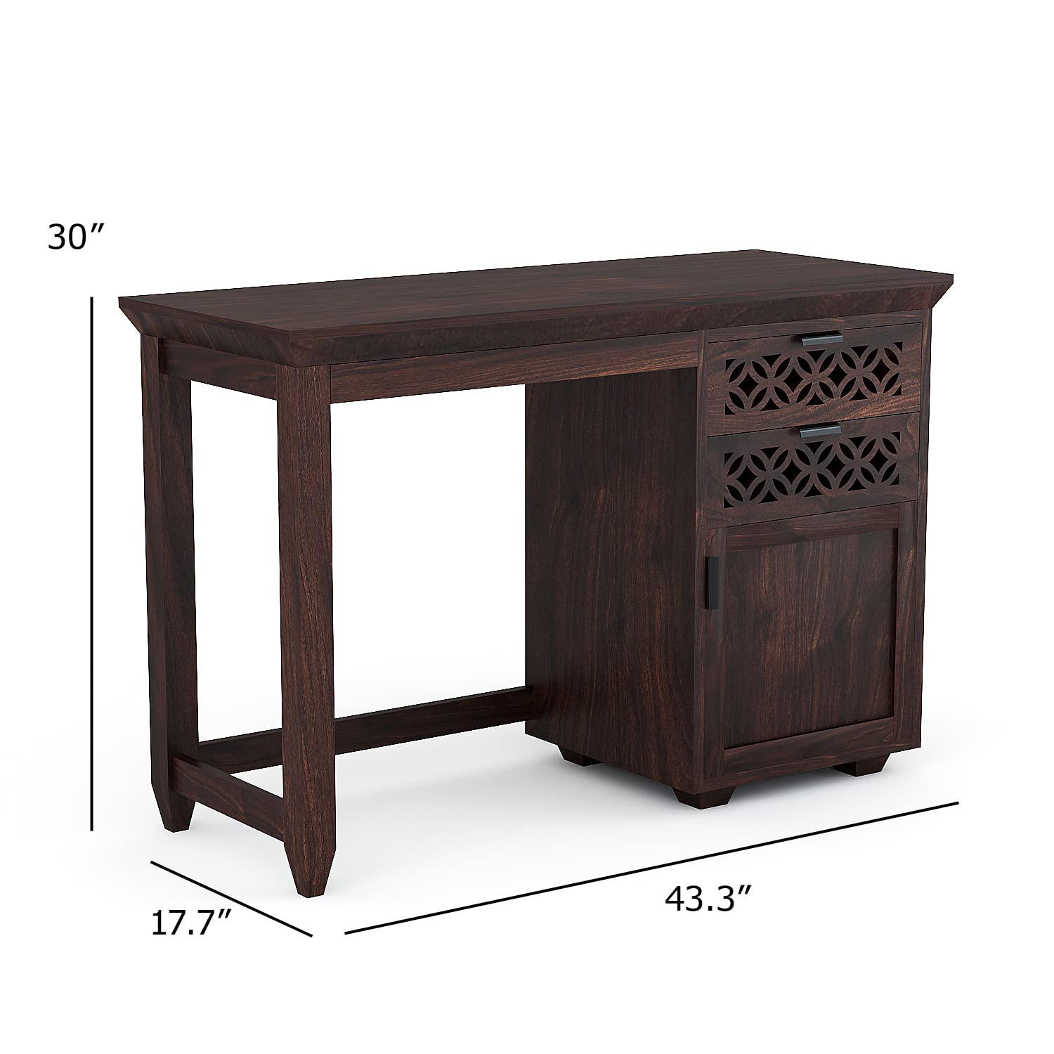 Solid Sheesham Wood Wooden Office Table & Chair Set
