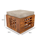 Premium Sheesham Wood Coffee Table for Living Room | Solid Wood Coffee Table, Center Table, Tea Table | Wooden Coffee Table with 2 Stool | Best Furniture for Home