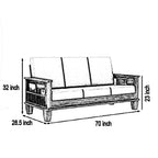 Solid Wood 5 Seater Fabric Sofa Set for Living Room Furniture | Wooden 3+1+1 Sofa Set for Home & Office