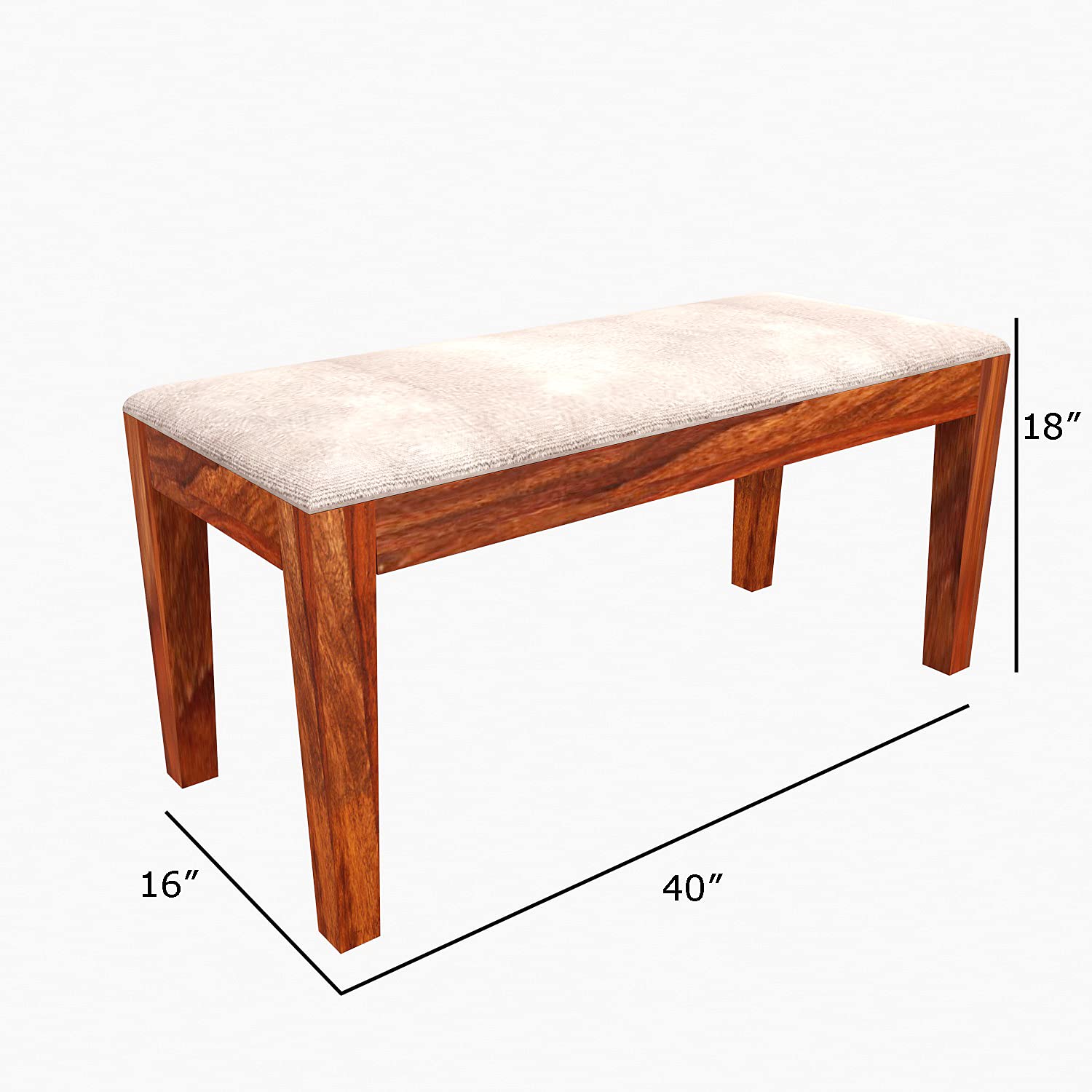 Sheesham Wood Dining Table (57x35 Inch) with 4 Chairs, 1 Bench |6 Seater Dining Set
