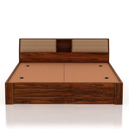 Wood Bed with Box Storage | Solid Wood Bed for Bedroom, Living Room | Wooden Bed King Size | Wooden Furniture Beds for Home