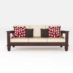 Solid Wood 3 Seater Wooden Sofa Set for Living Room Furniture | Sofa for Home & Office | 3 Seater Sofa