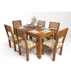 Sheesham Wood Dining Table(57x35) with 6 Chairs | 6 Seater Dining Set | Wooden Dining Table with Chair - Dining Room Furniture