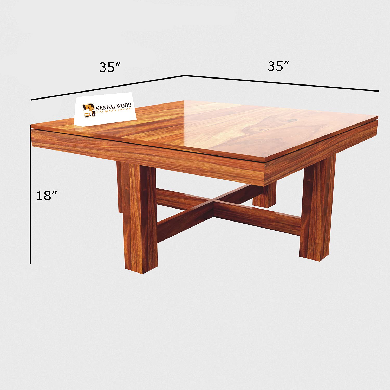 Furniture Premium Sheesham Wood Coffee Table for Living Room | Wooden Coffee Table with 4 Stool | Honey Finish with Flower Cushions