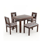 Sheesham Wood Dining Table with 3 Chairs 1 Bench | 4 Seater Dining Set | Wooden Dining Table