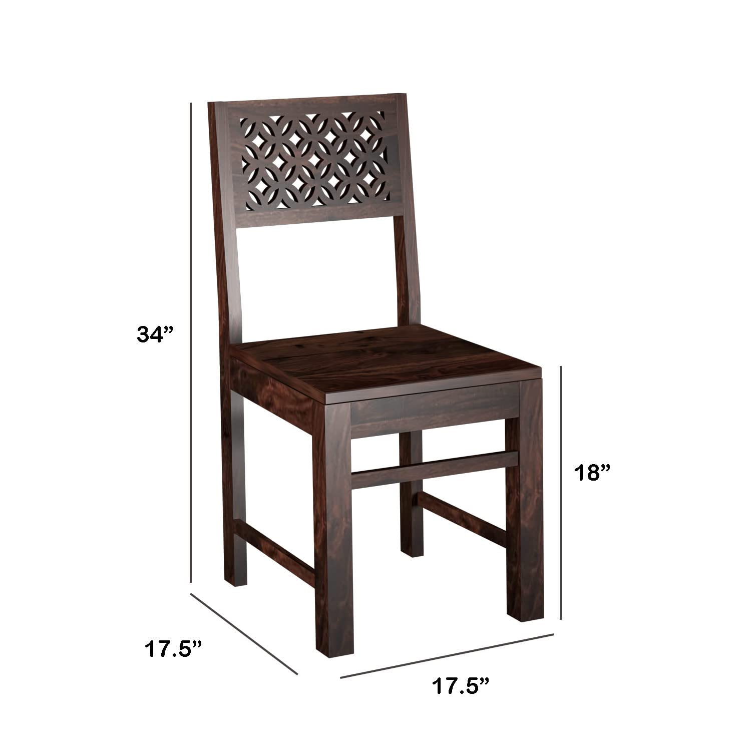 Premium Sheesham Wood Dining Table (34x34) with 2 Chairs | 2 Seater Dining Set | Wooden Dining Table with Chair | Dining Room Furniture