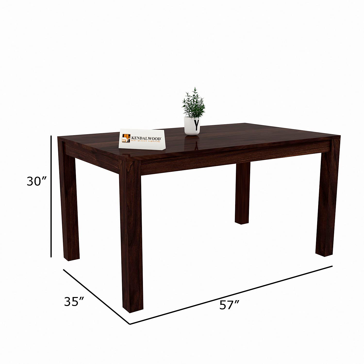 heesham Wood Dining Table (57x35) with 6 Chairs | 6 Seater Dining Set | Wooden Dining Table with Chair