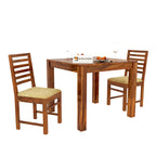 Sheesham Wood Dining Table Square (34x34 Inch) with 2 Chairs | Wooden Dining Table with Chair - Dining Room Furniture