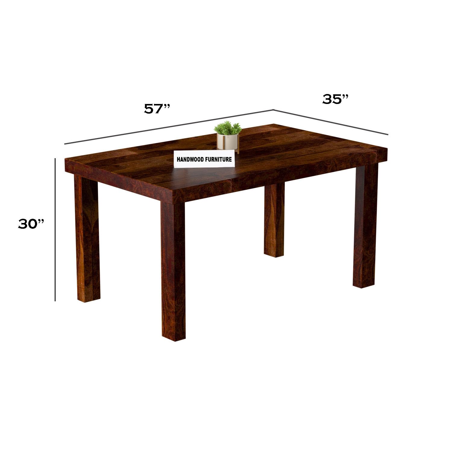 Sheesham Wood Dining Table(57x35) with 4 Chairs & 1 Bench |6 Seater Dining Set | Wooden Dining Table with Chair - Dining Room Furniture