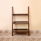 Furniture Wooden Corner Bookcase for Living Room | Corner Wall Shelve (3 Tier Shelve, Brown Finish)