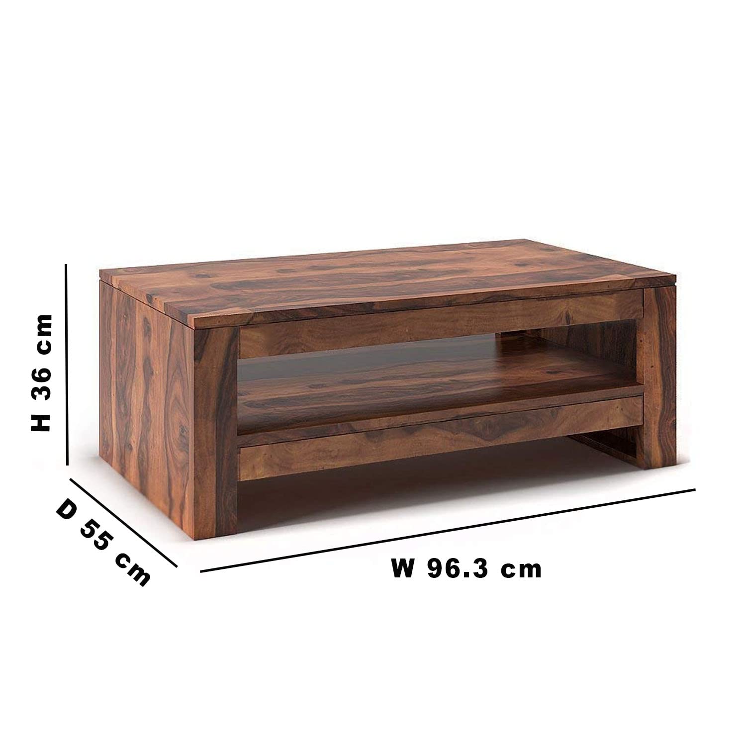 KendalWood Furniture Rectangle Sheesham Wooden Coffee Table for Living Room | Wooden Center Table