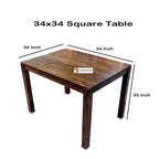 Furniture Sheesham Wood Natural Teak Finish 4 Seater Dining Table Set