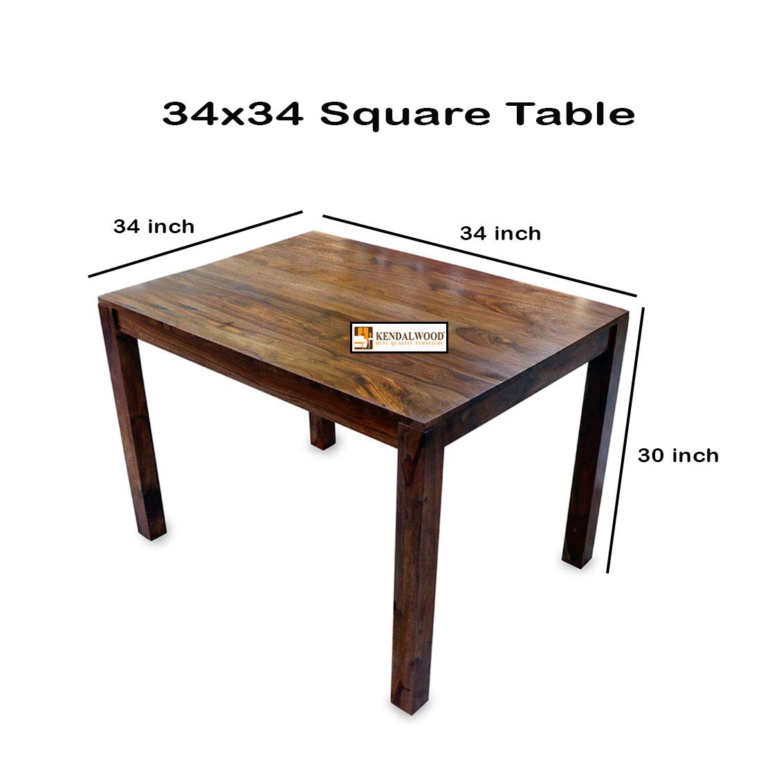 Furniture Sheesham Wood Natural Teak Finish 4 Seater Dining Table Set