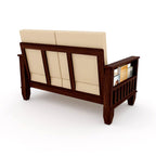 Solid Wood 2 Seater Wooden Sofa Set for Living Room Furniture Fabric 2 Seater Sofa