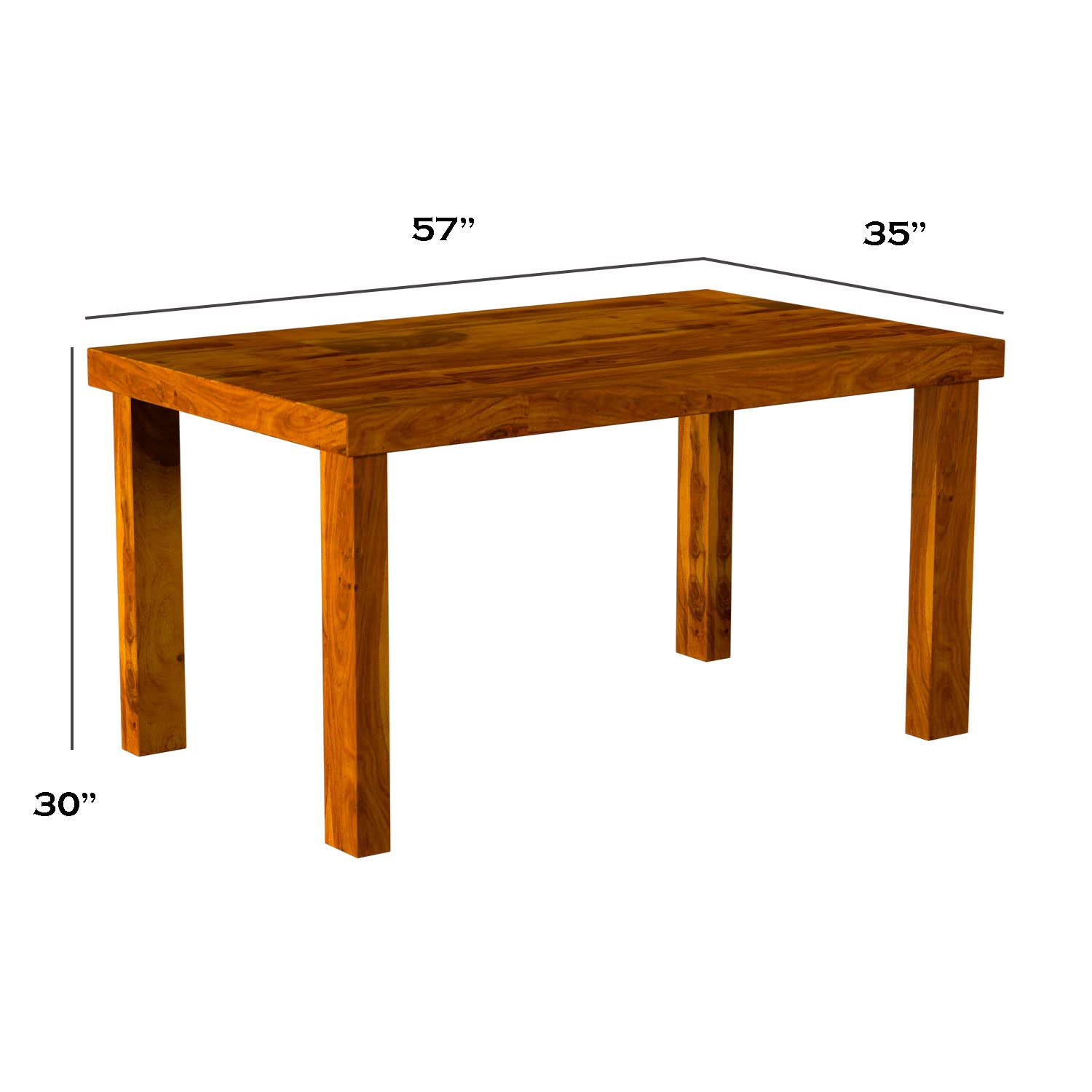 Sheesham Wood Dining Table(57x35) with 4 Chairs & 1 Bench |6 Seater Dining Set | Wooden Dining Table with Chair - Dining Room Furniture